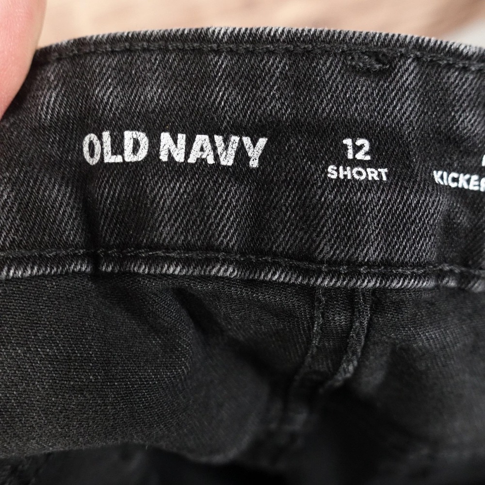 Old Navy Kicker Boot-Cut Jeans Womens 12 Short Black Stretch 34x28.5 Denim - Picture 7 of 10